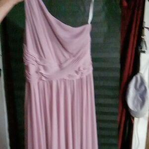 David's Bridal One-Shoulder Lavender Dress